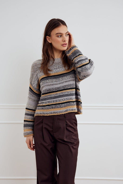 Noella - Leah Knit 13950002 - 507 - Grey Mix Strikbluser 