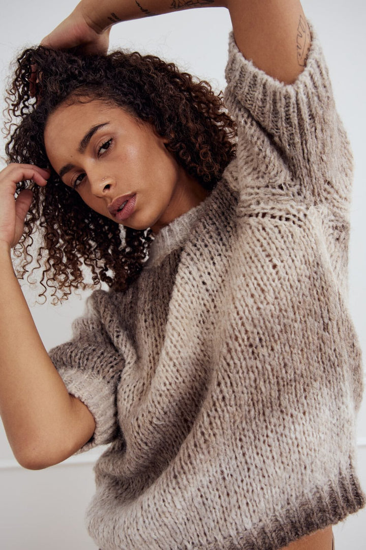 Noella - Leana Knit Top 13960001 - 1374 - Beige Sand Combo