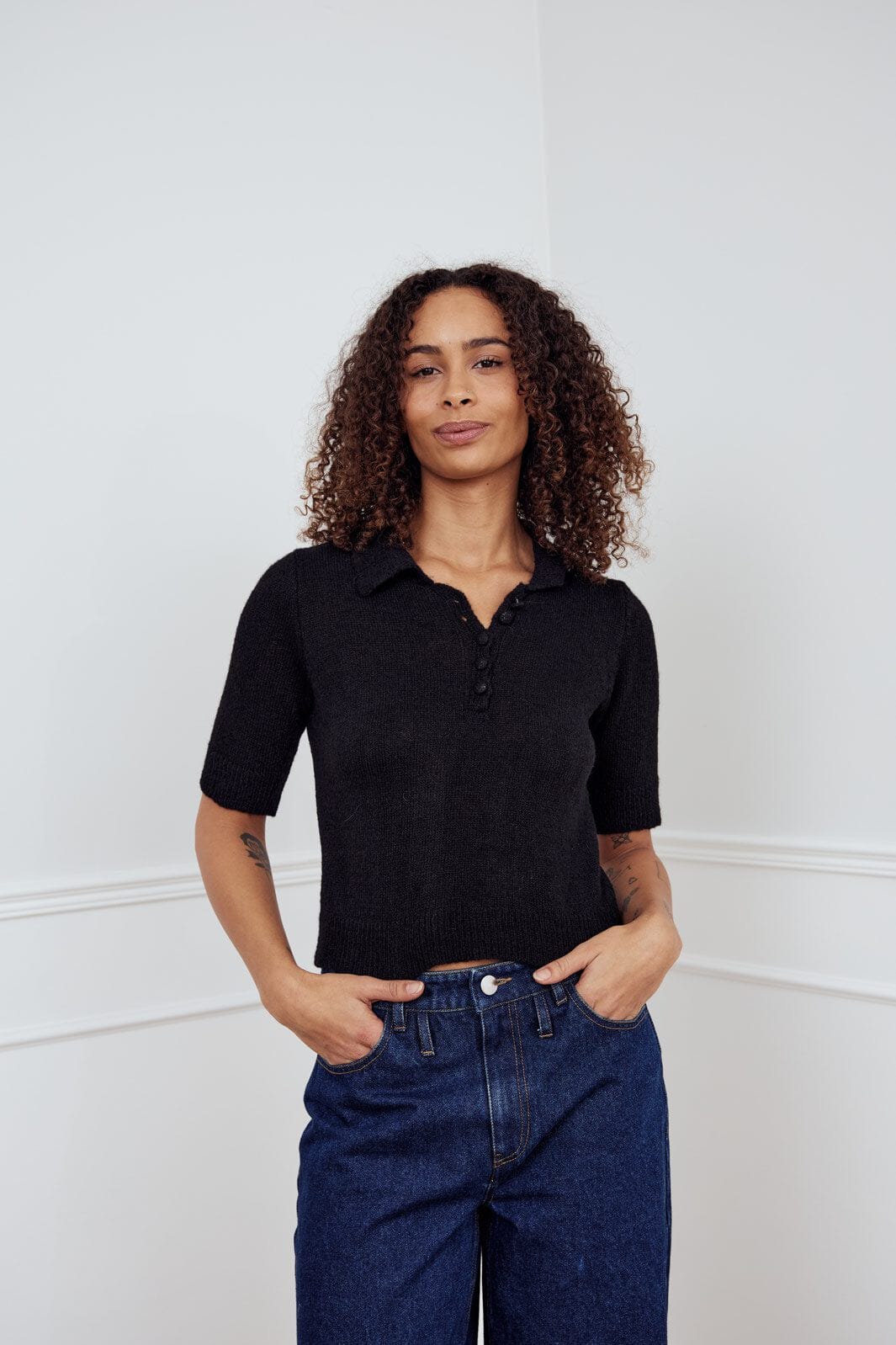 Noella - Levona Knit Polo 13980001 - 004 - Black