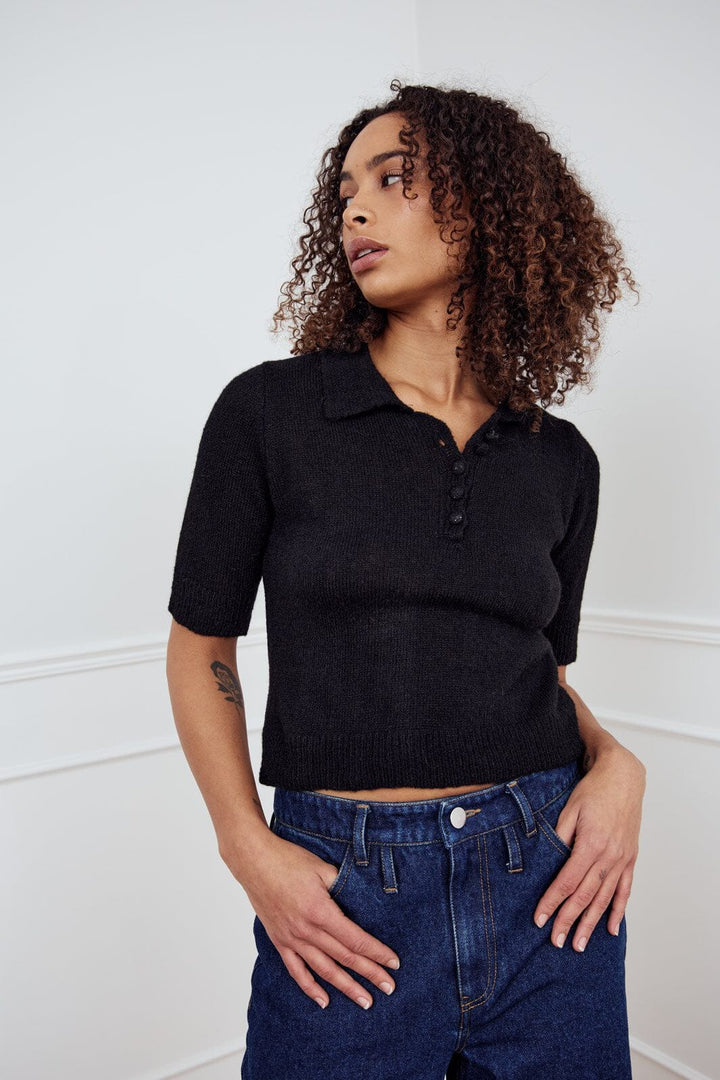Noella - Levona Knit Polo 13980001 - 004 - Black