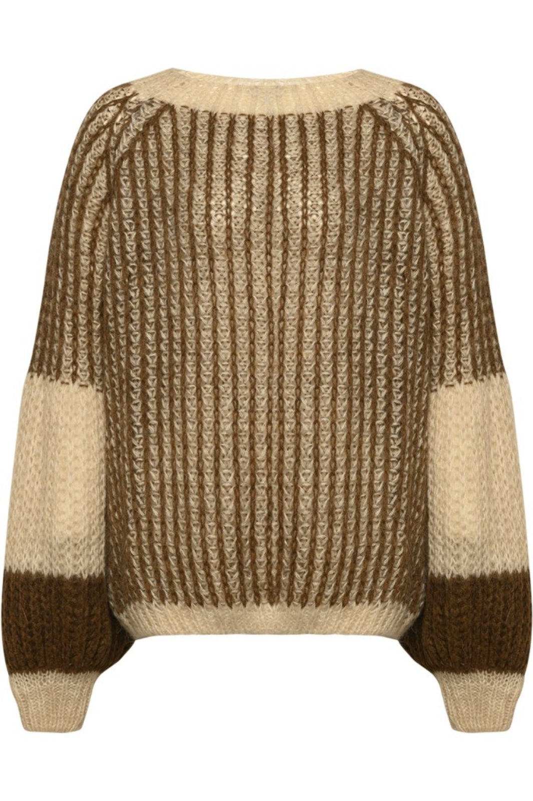 Noella - Liana Knit Sweater - Beige/Brown Strikbluser 