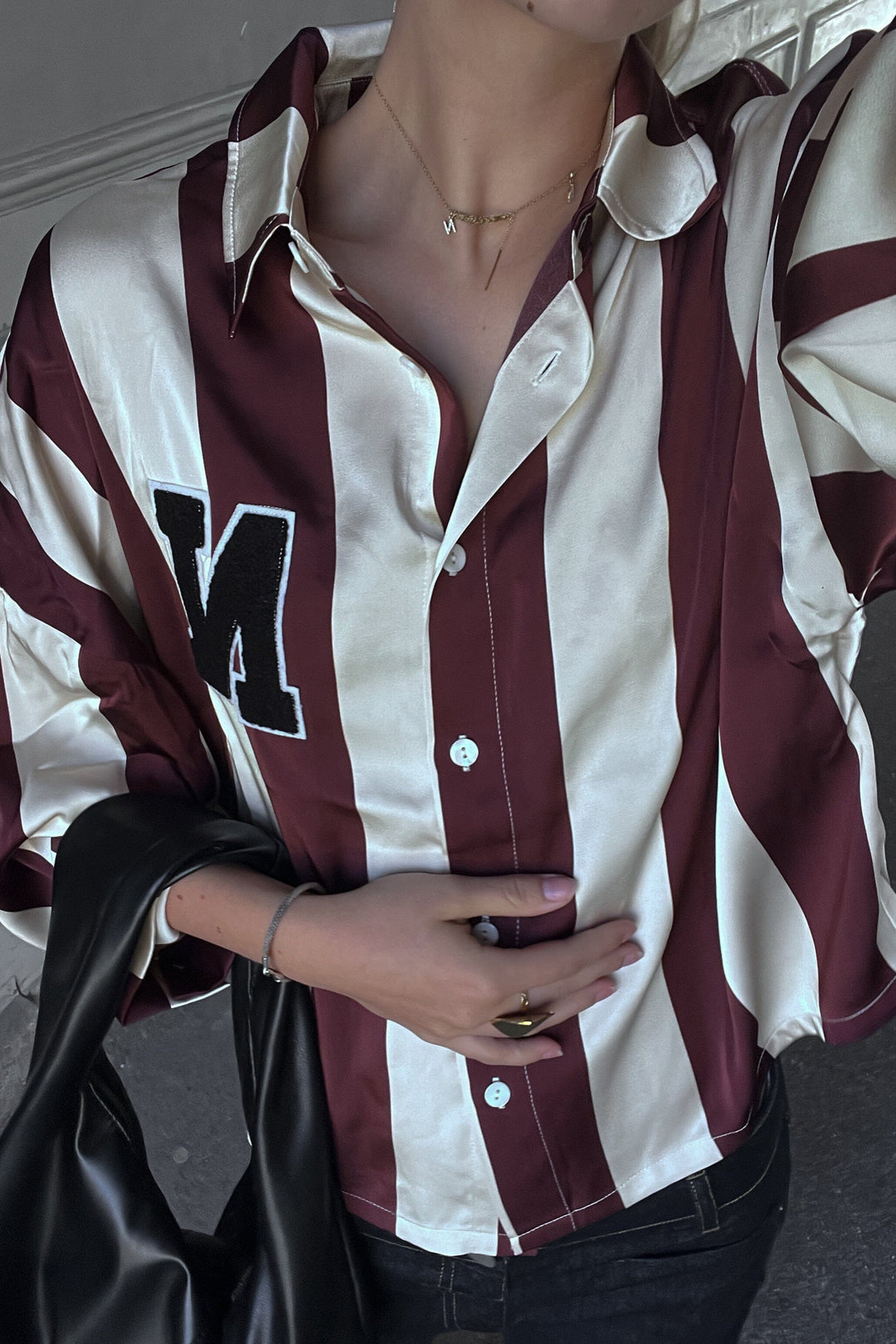 Noella - Liara N Shirt 14060001 - 1382 - Mahogany Ivory Stripe Skjorter 