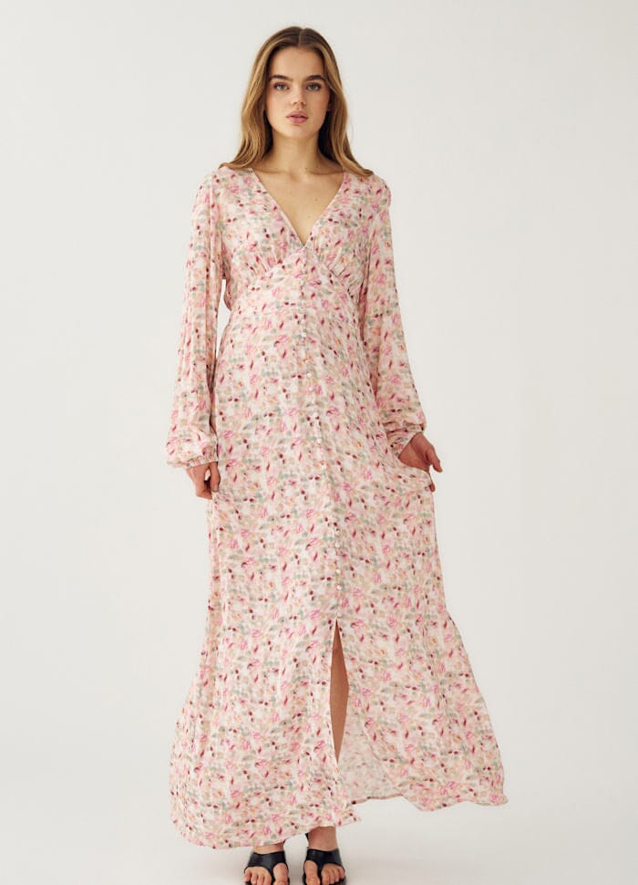 Noella - Lilith Maxi Dress 14160005 - 1389 - Cinthia Pink Print Kjoler 