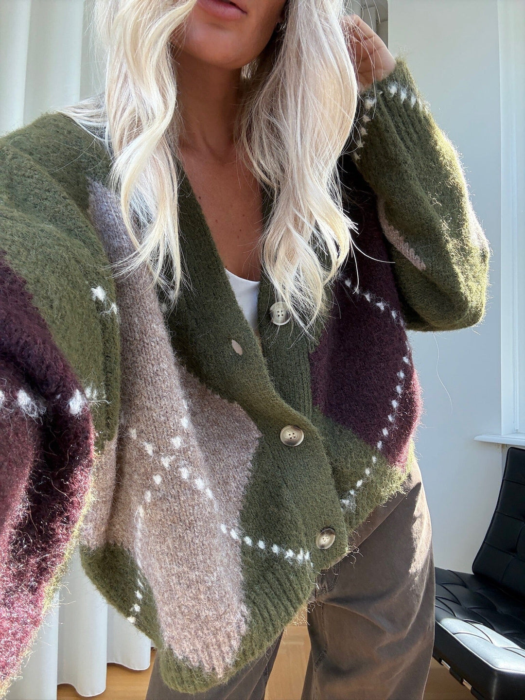 Noella - N-Laiana Knit Cardigan 14670002 - 1512 - Avocado Green Mix Cardigans 