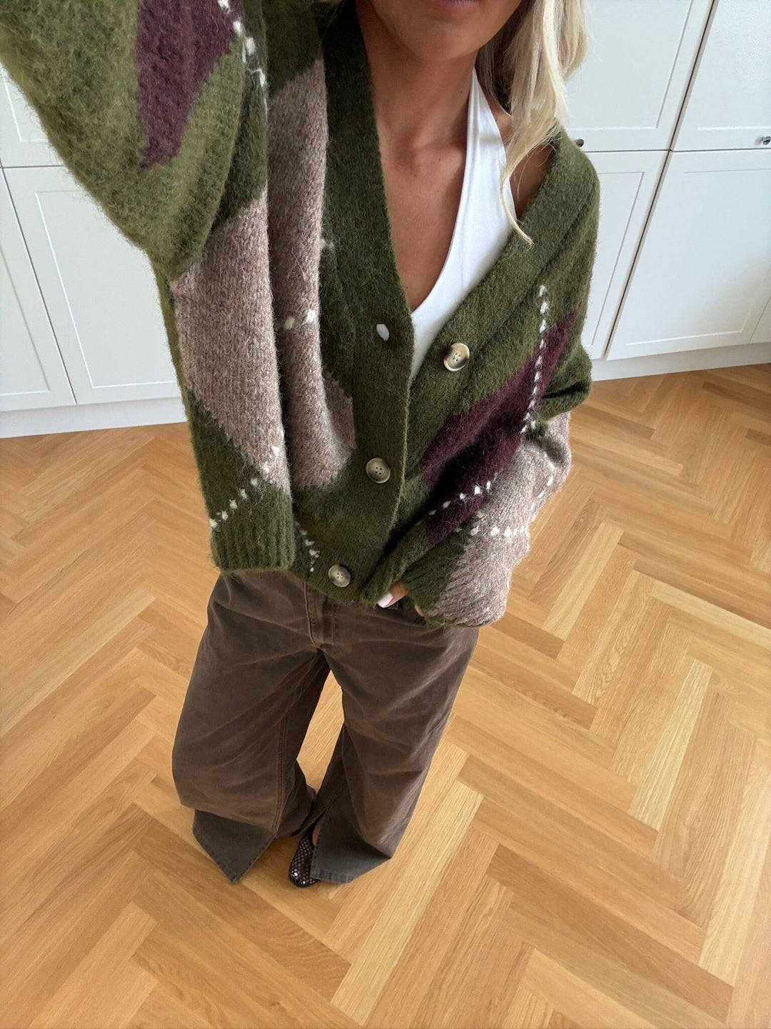 Noella - N-Laiana Knit Cardigan 14670002 - 1512 - Avocado Green Mix Cardigans 