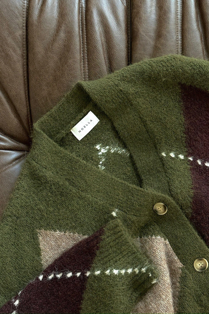 Noella - N-Laiana Knit Cardigan 14670002 - 1512 - Avocado Green Mix Cardigans 