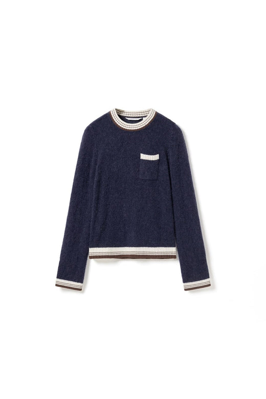 Noella - N-Marthy Ls Knit 16400002 - 448 - Navy Brown