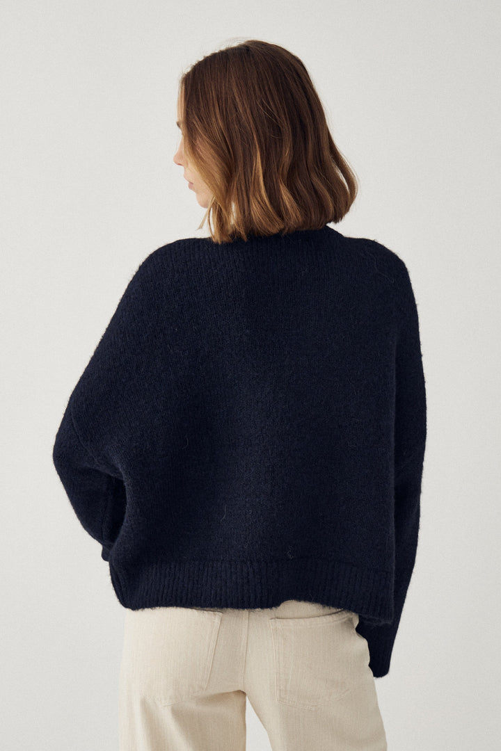 Noella - N-Mavi Knit 16100002 - 007 - Navy Strikbluser 