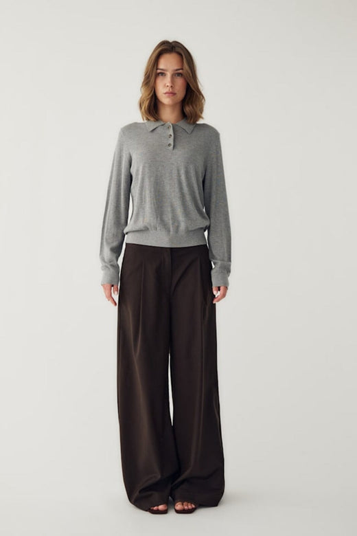 Noella - N-Maxine Knit 14990001 - 972 - Medium Grey Mel. Strikbluser 