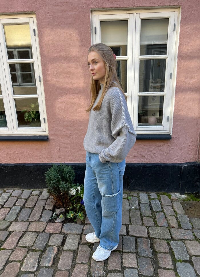 Noella - Olli Knit - 256 Light Grey Strikbluser 