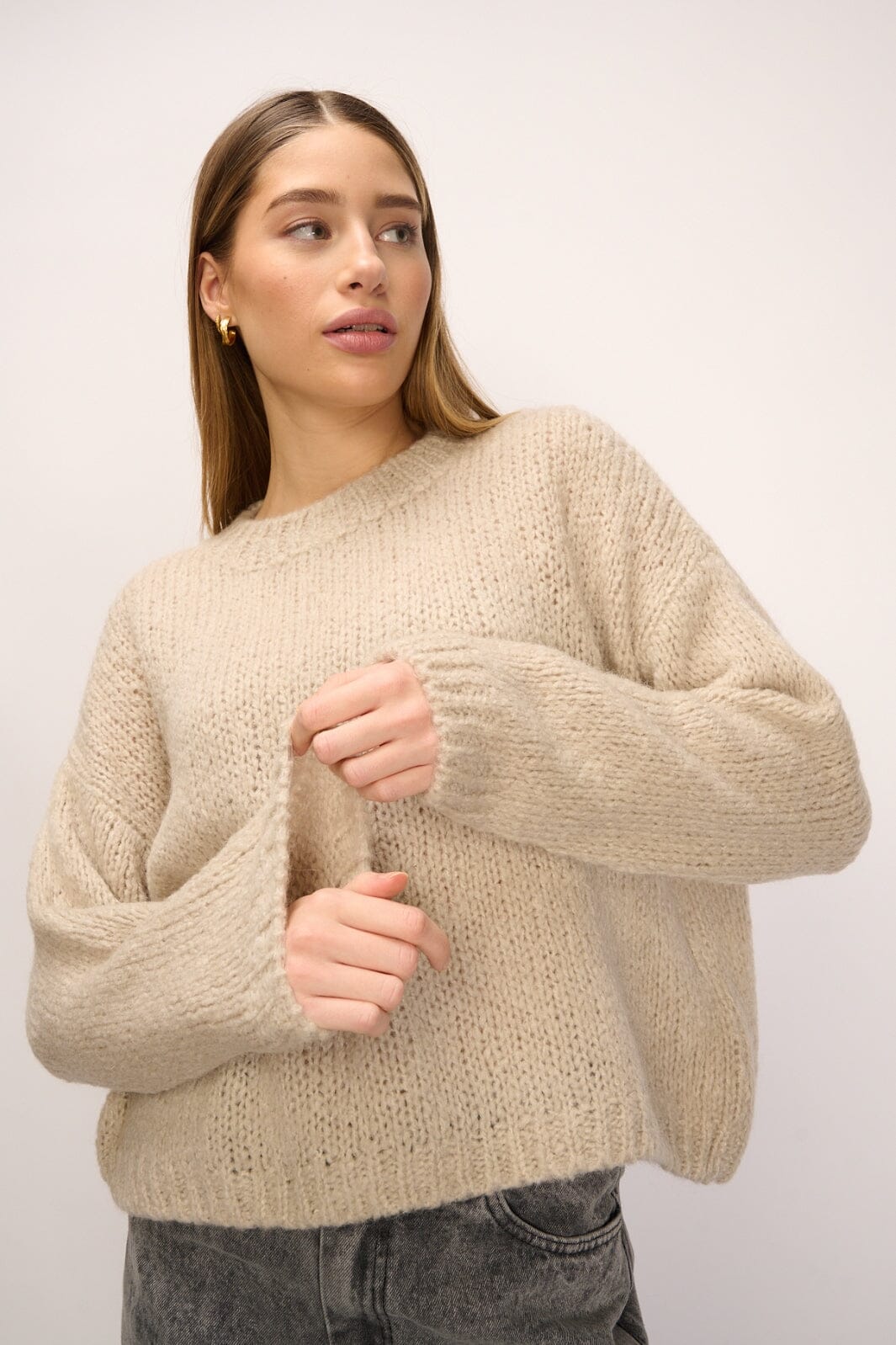 Noella - Renn Knit Sweater - 021 Sand Strikbluser 