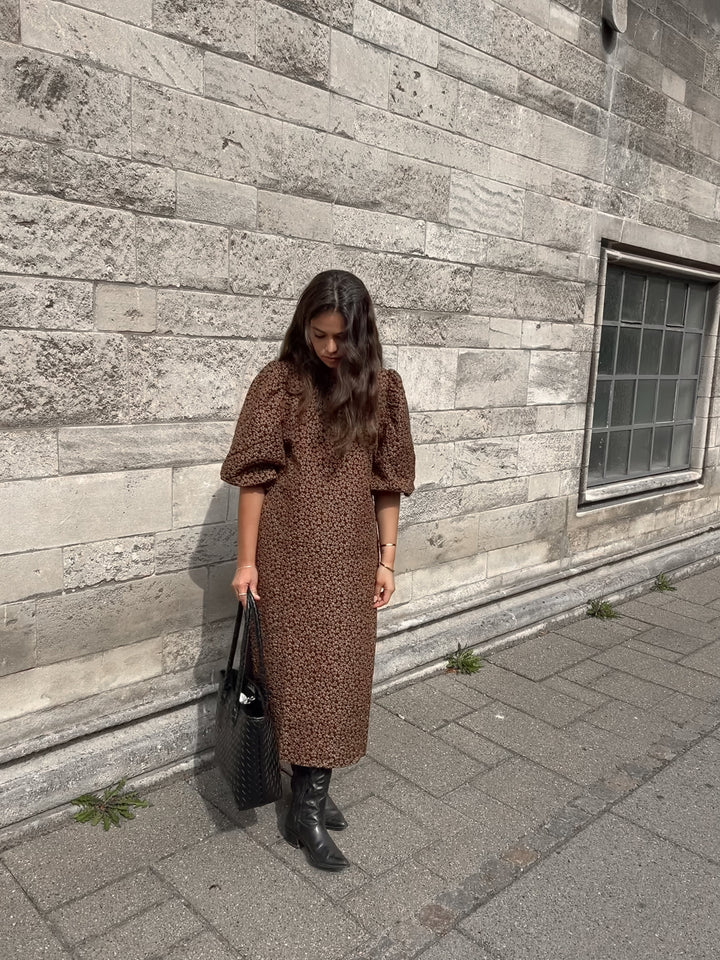 Noella - Reno Pastis Long Dress - 674 Chocolate Kjoler 