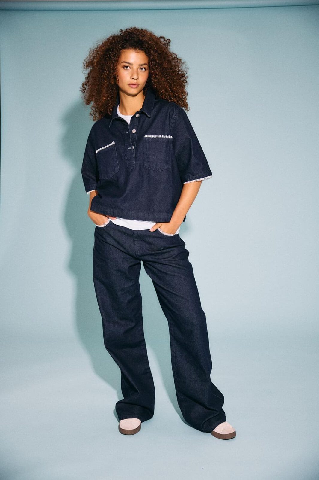 Noisy May - Nmadriana Nw Loose Lace Jeans Db - 4951962 Dark Blue Denim