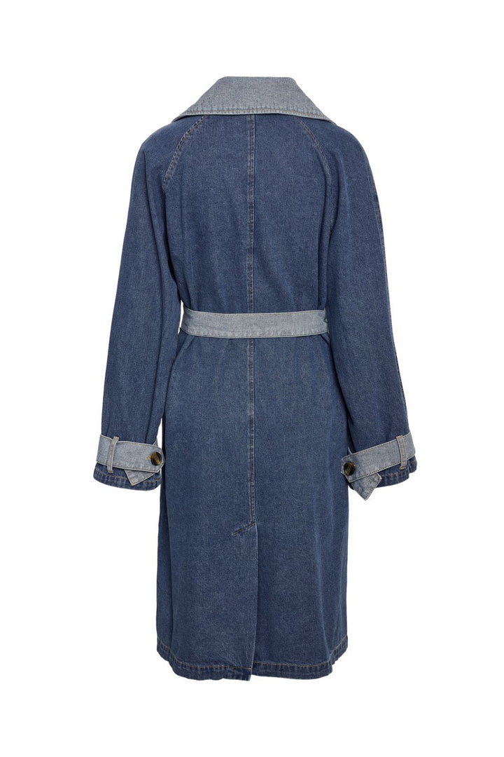 Noisy May - Nmarizona Denim Trenchcoat Dd - 4785880 Dark Blue Denim