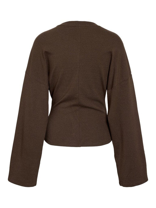 Noisy May - Nmeden L/S Wide Sleeve Top Fwd - 4964839 Chocolate Brown Bluser 