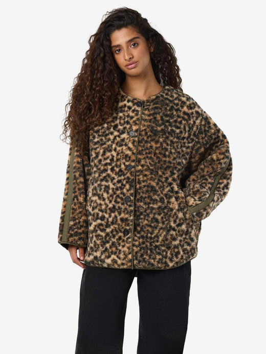 Noisy May - Nmfeline Loose Teddy Jacket Fwd - 4887284 Birch Leo