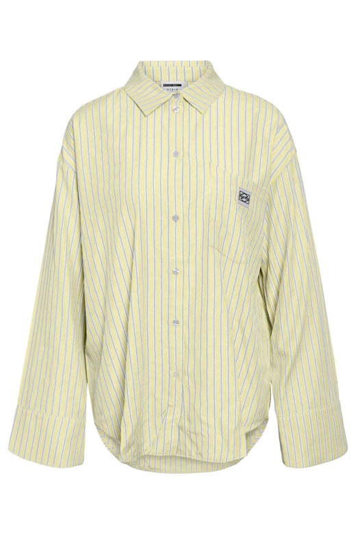 Noisy May - Nmfrida L/S Button Shirt - 4976619 Pastel Yellow Bright White