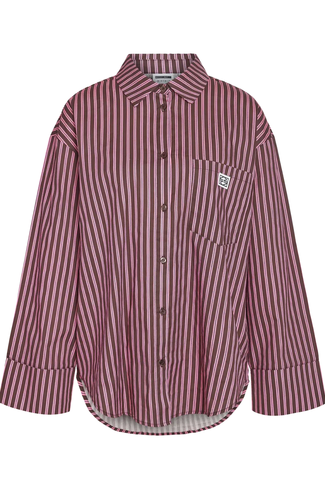 Noisy May - Nmfrida L/S Button Shirt Box - 5089197 Windsor Wine Begonia Pink/White Skjorter 