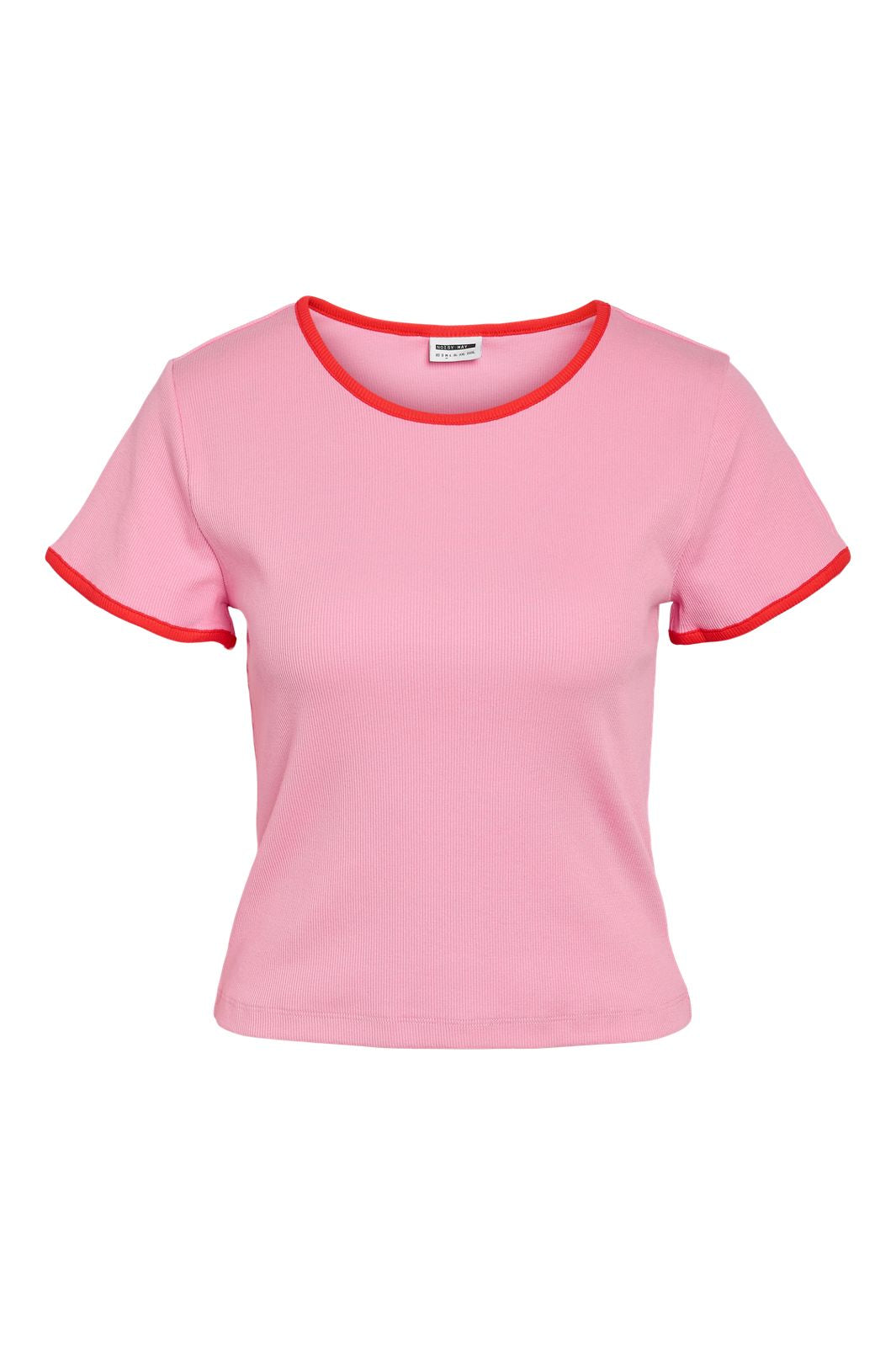 Noisy May - Nmjudy S/S Contrast T-Shirt Fwd Box - 4922078 Begonia Pink Tomato