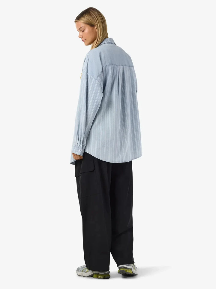 Noisy May - Nmkatri L/S Oversized Shirt Bs006Lb - 4943917 Medium Blue Denim Skjorter 