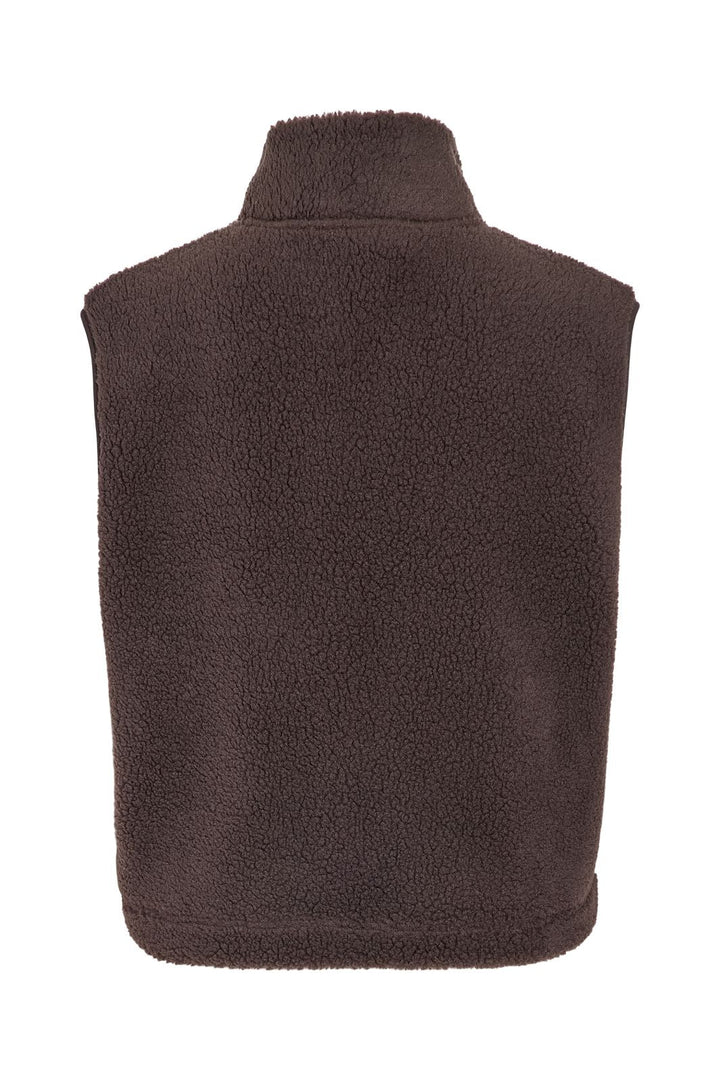 Noisy May - Nmmasey Short Teddy Vest - 5138440 Chocolate Brown