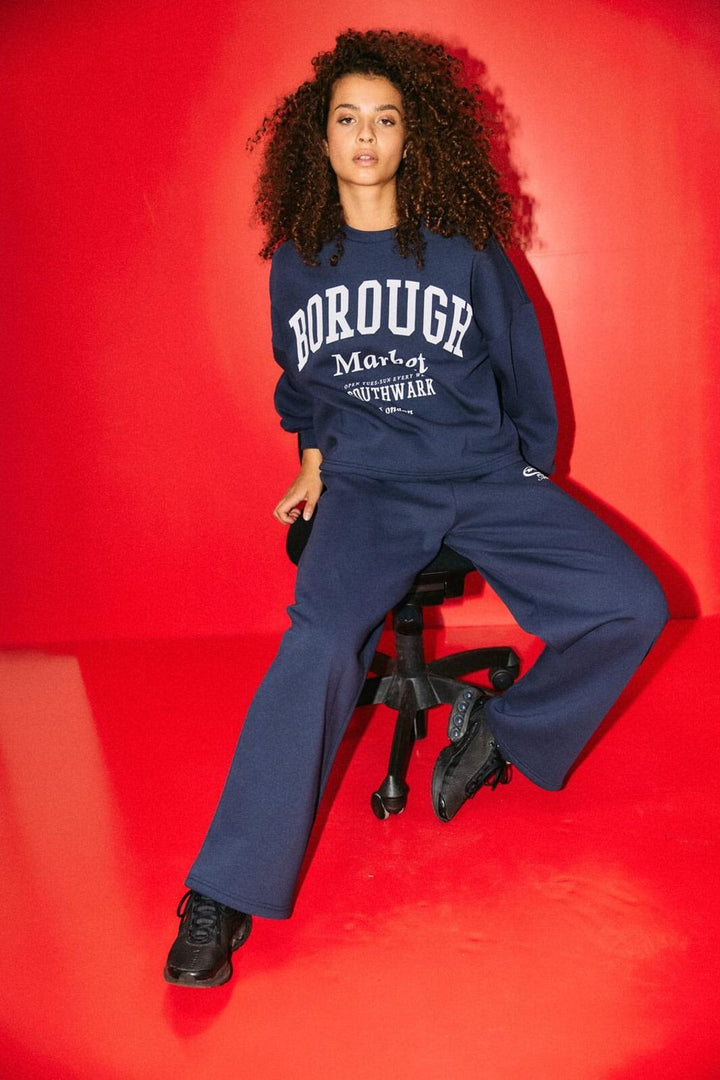 Noisy May - Nmmellie L/S Crew Neck Sweat - 5018979 Navy Blazer Print