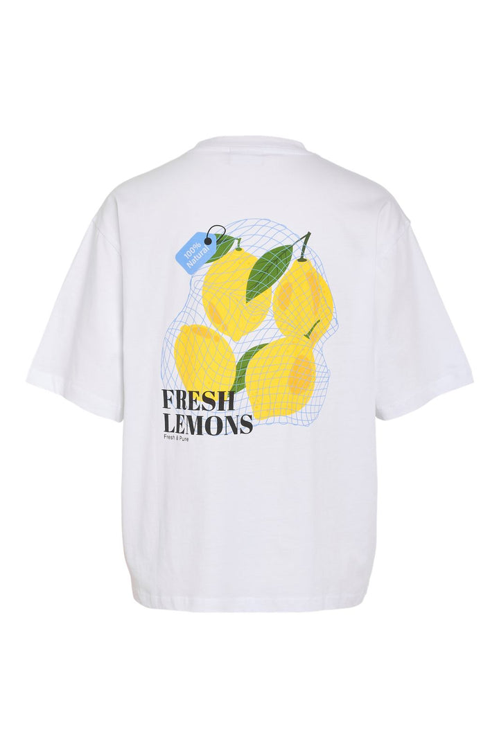 Förbeställning - Noisy May - Nmmillie S/S Lemon T-Shirt - 4881025 Bright White Lemon Bag