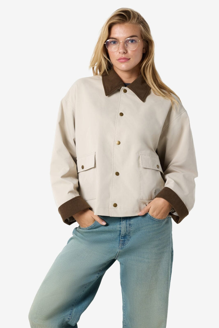 Noisy May - Nmnora Corduroy Collar Jacket - 4679979 Silver Lining Morel