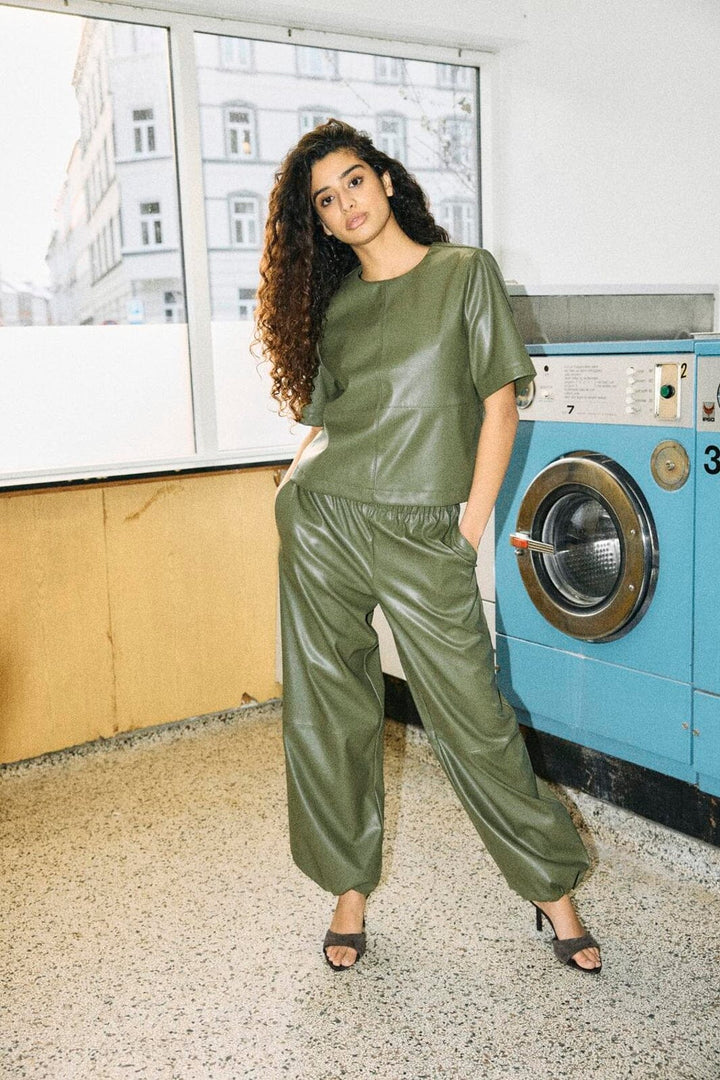 Noisy May - Nmnuna Pu Balloon Pant /Tnt9 - 5123612 Kalamata