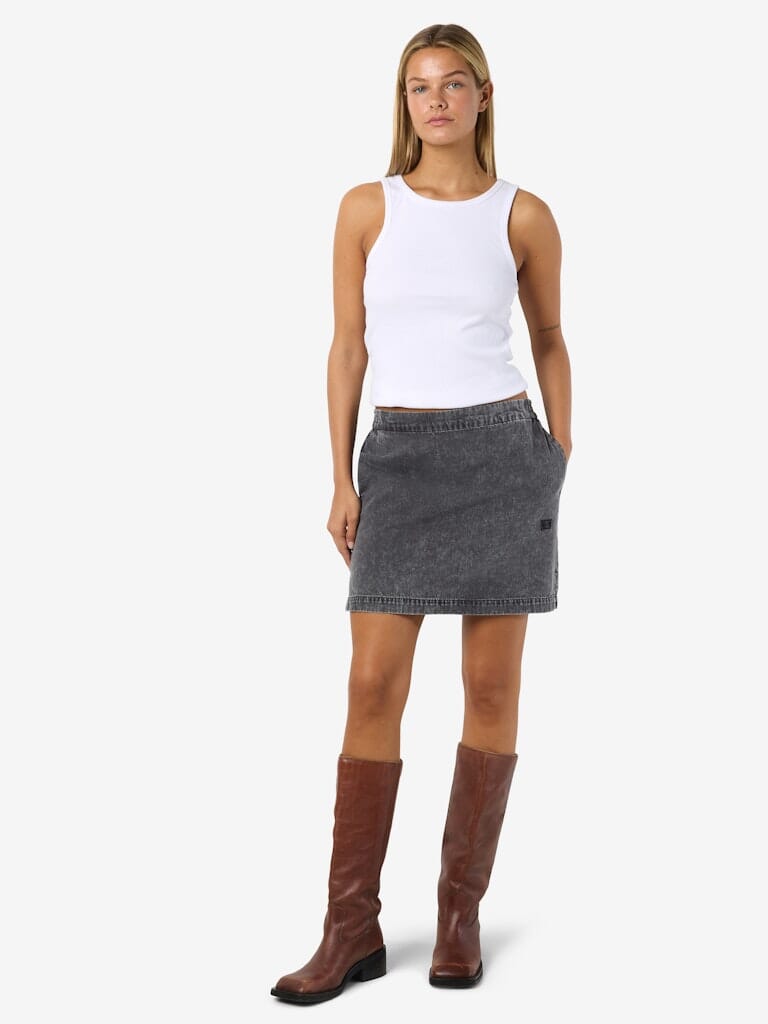 Noisy May - Nmoregon Denim Skirt Bs038Bl - 4944237 Black Denim Nederdele 