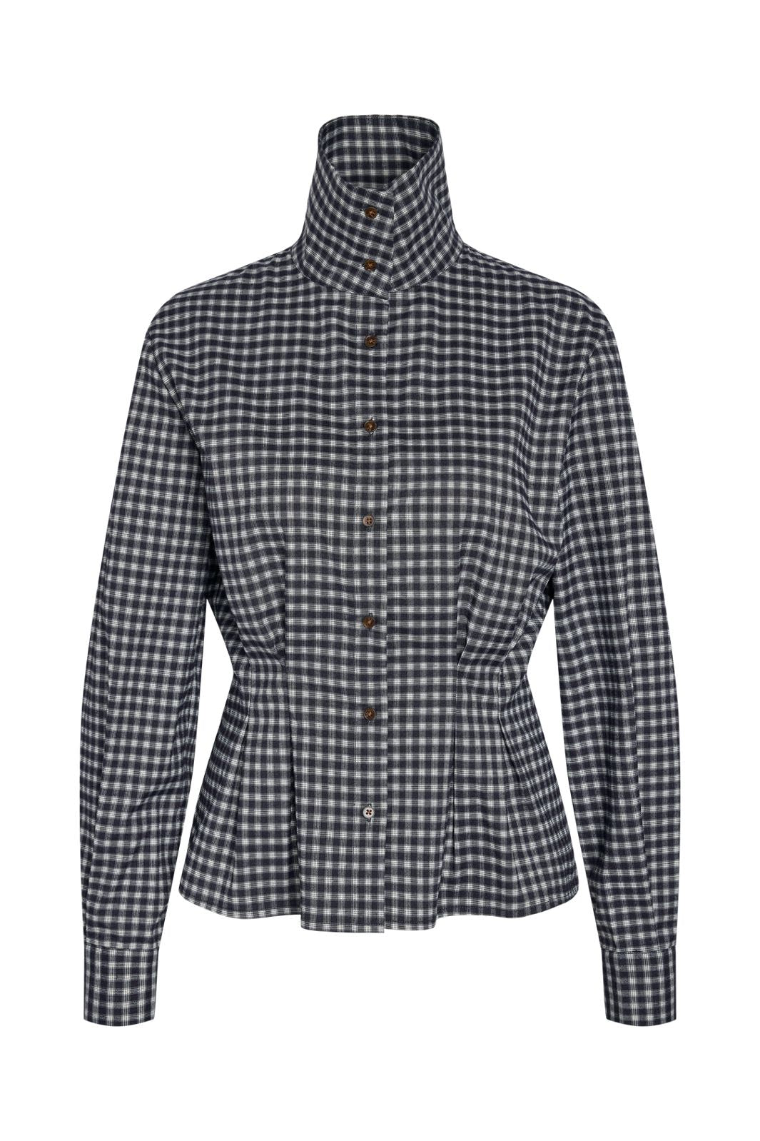 Noisy May - Nmpamila Highneck L/S Detail Shirt - 5224958 Navy Blazer White