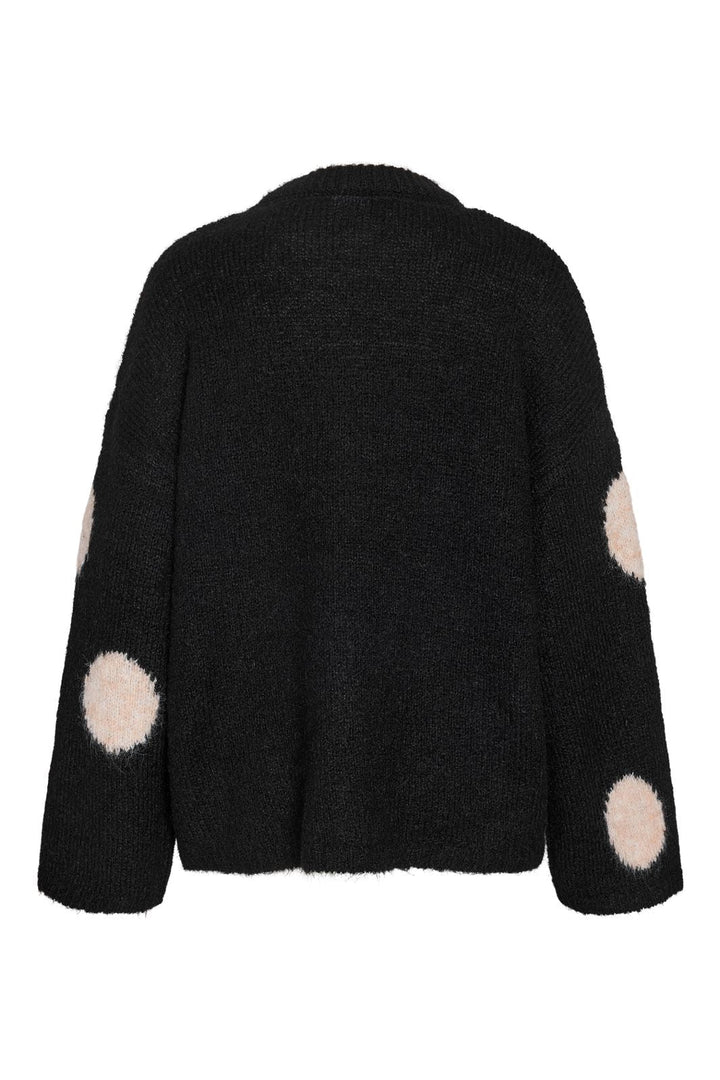 Noisy May - Nmsutton L/S Polka Dot Oversize Knit Fwd - 5029855 Obsidian Birch Dots
