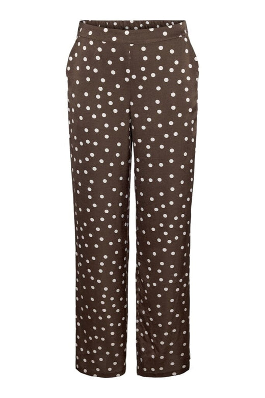 Noisy May X Molly&My - Nmbambi Satin Pant - 5054526 Chocolate Brown White Polka Bukser 