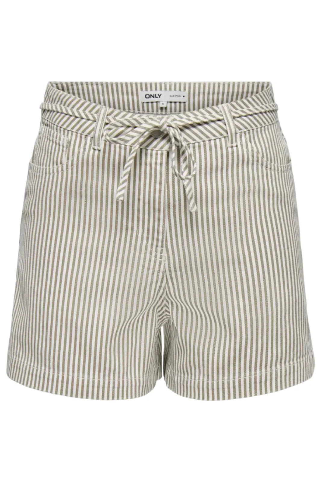 Only - Onlnaomi Stripe Shorts - 4907786 Winter Twig White