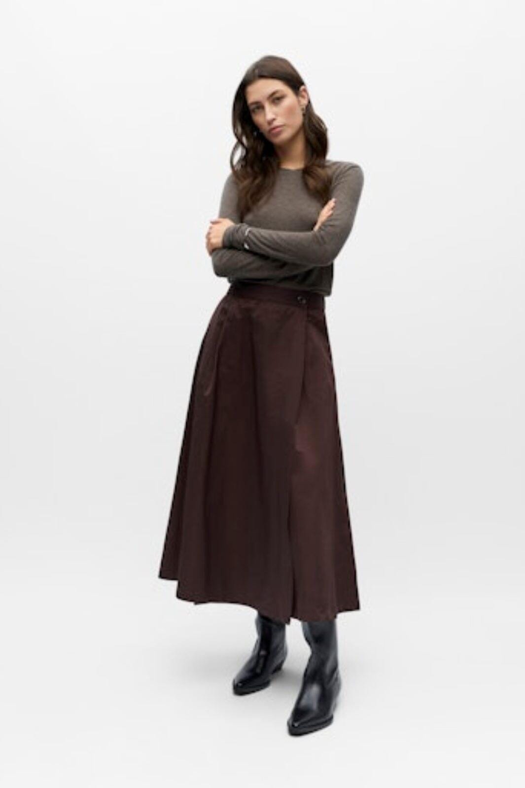 Object - Objdina Oz Skirt - 5081622 Seal Brown Nederdele 