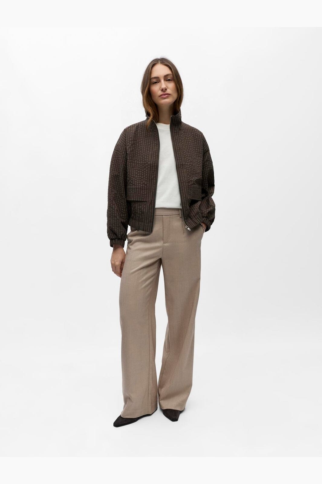 Object - Objlevi L/S Track Jacket - 5125454 Seal Brown Brown/White