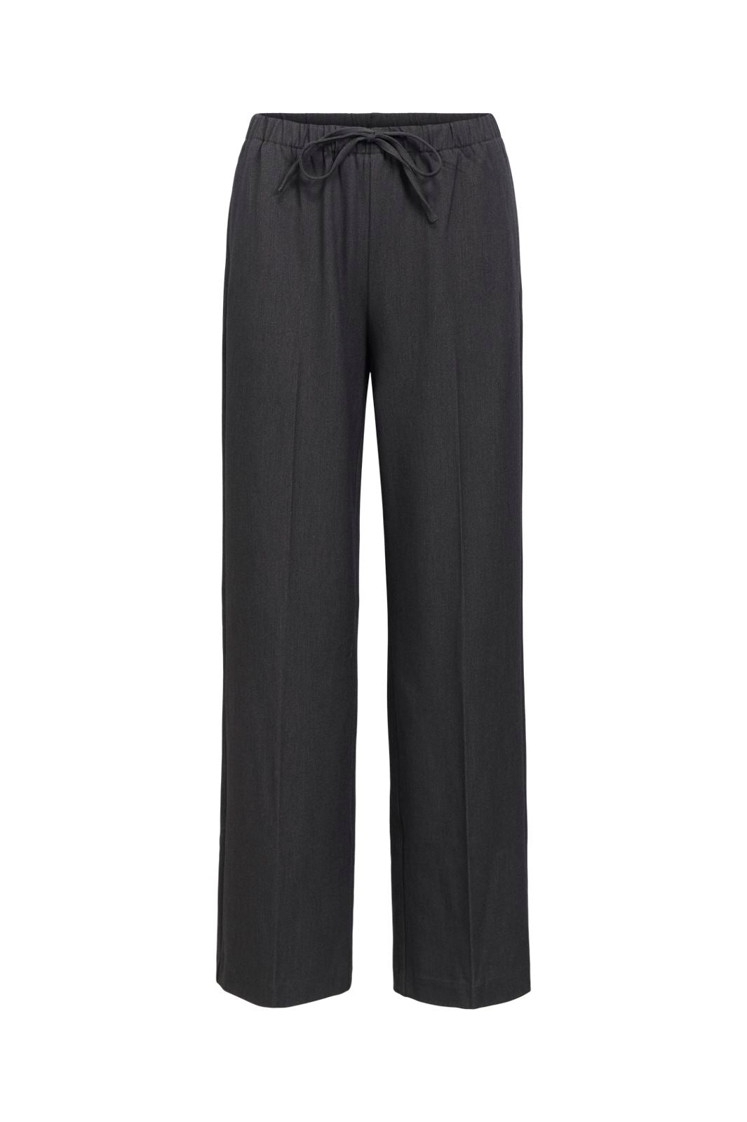 Object - Objlisa Tie Wide Pant - 5191831 Medium Grey Melange