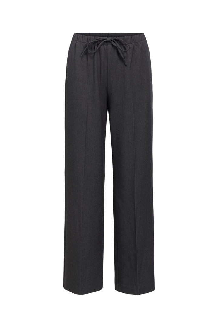 Object - Objlisa Tie Wide Pant - 5191831 Medium Grey Melange