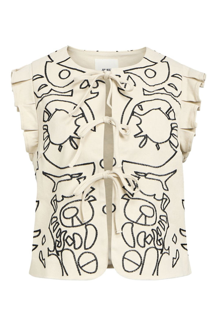 Object - Objmaple Waistcoat Cc2 Ss - 4660239 Sandshell Sky Captain Embroidery