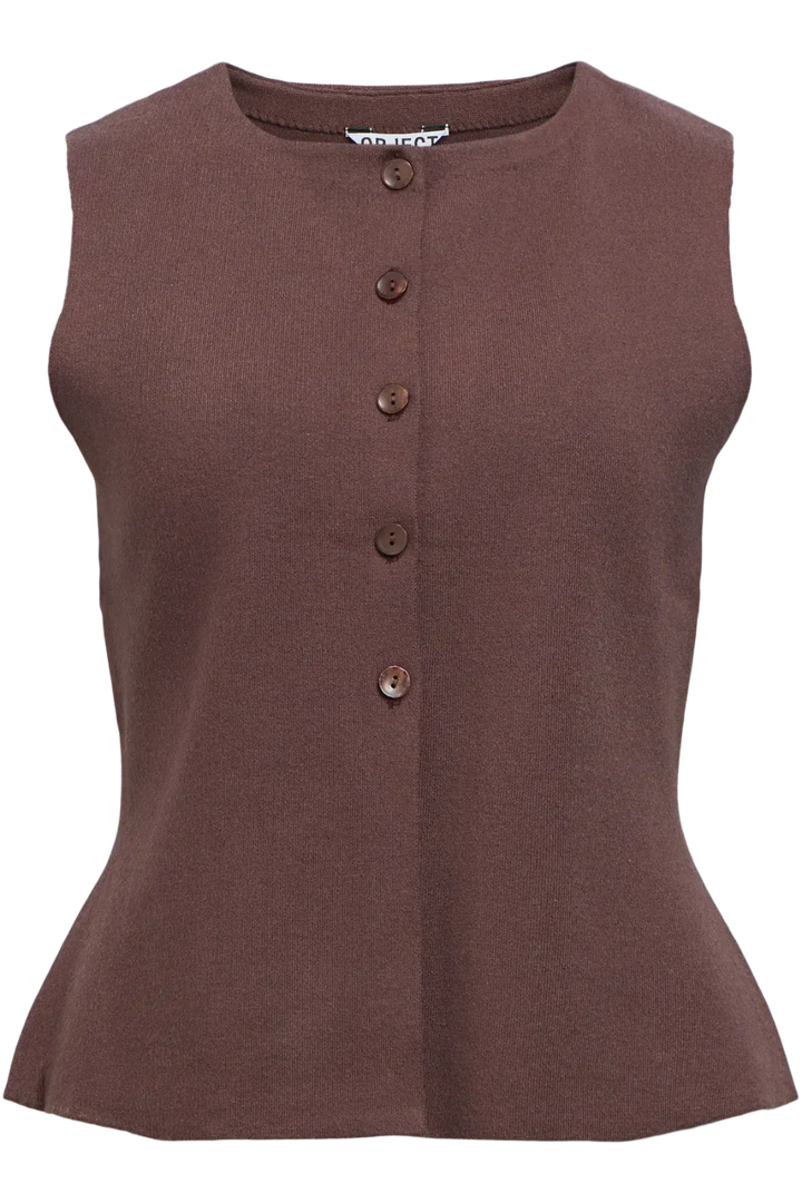 Object - Objreynard Re Knit Vest - 4927200 Seal Brown Veste 