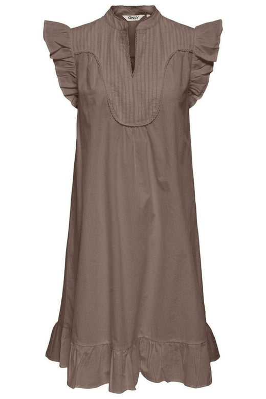 Only - Onladda S/L V-Neck Dress - 4957286 Brown Lentil Kjoler 