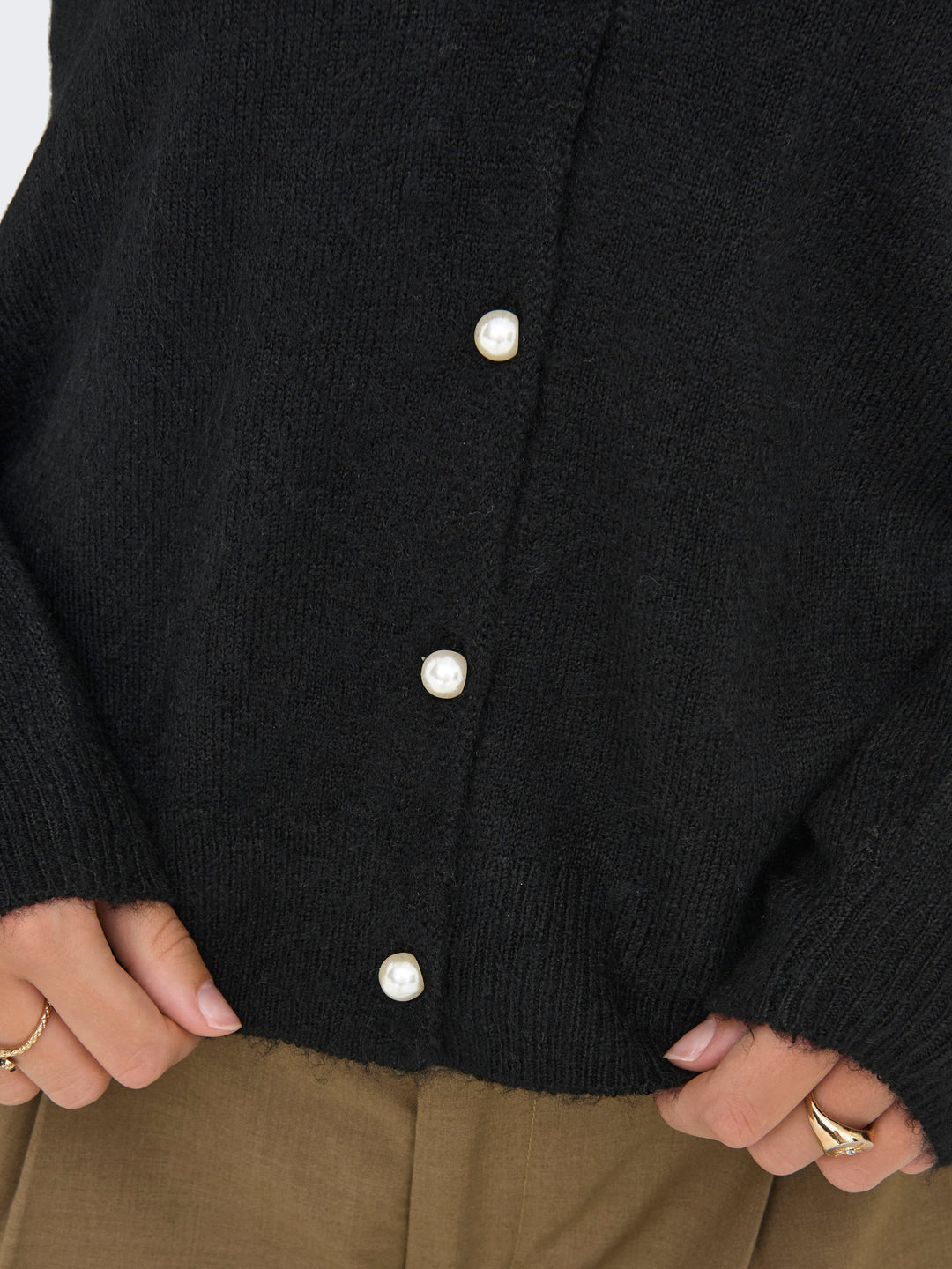 Only - Onladele Ls Lace Mix Revers Cardi Cc Knt - 4852367 Black Black Lace Cardigans 