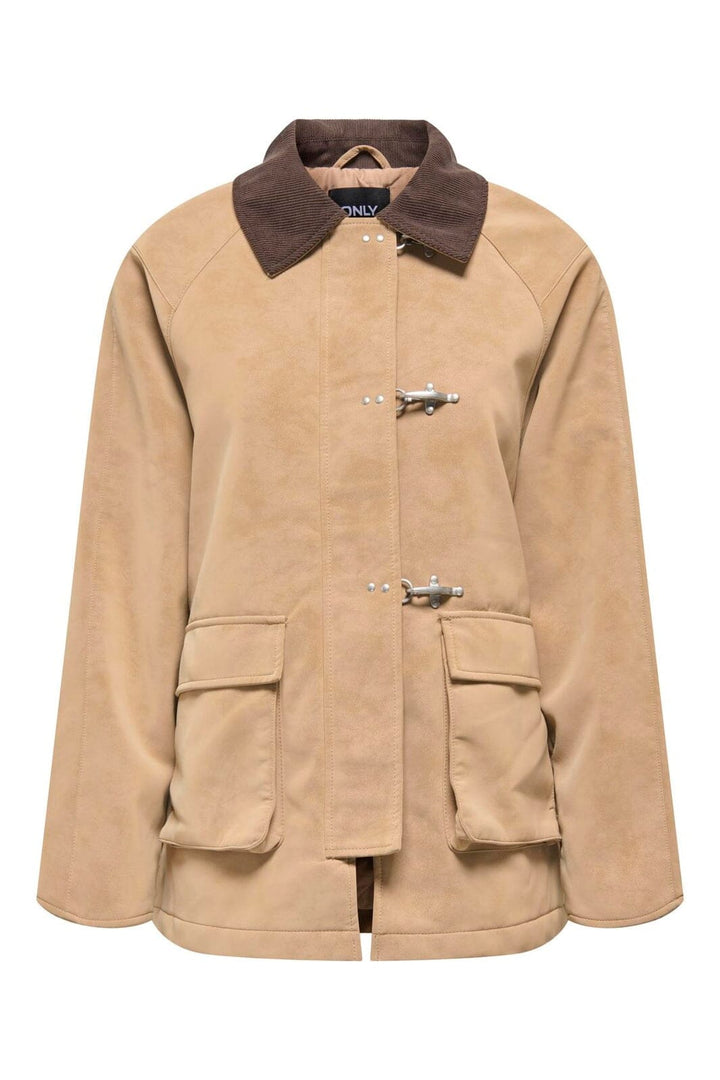 Only - Onlaggie Faux Suede Contrast Jacket - 4960014 Tannin