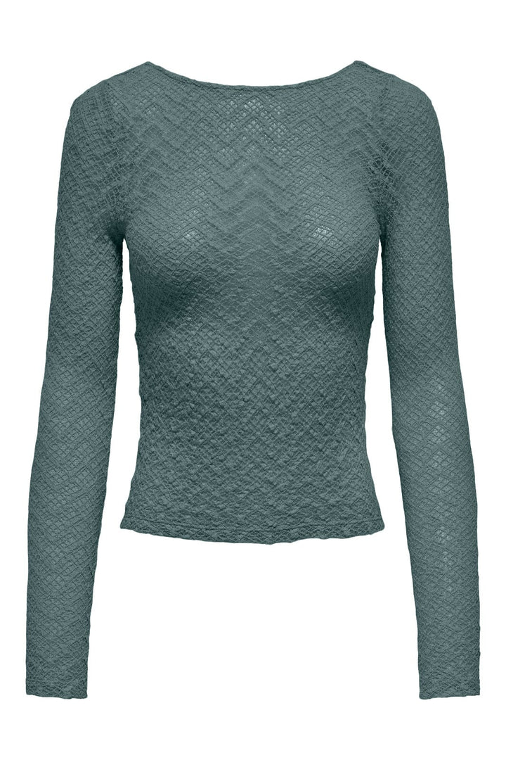 Only - Onlangila L/S Deep Back Top Box - 4928821 Balsam Green Bluser 