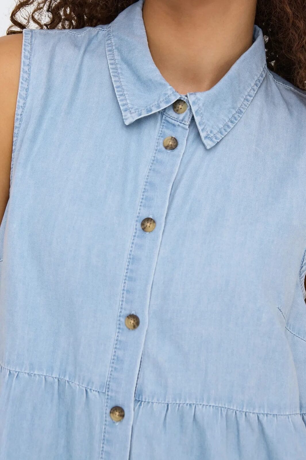 Only - Onlbea Siesta Sl Dress - 4720405 Light Blue Denim