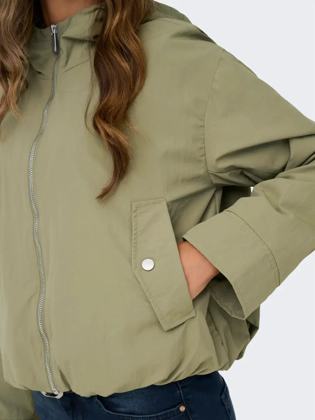 Only - Onlbealo Hood Jacket - 4982404 Aloe Silver Trim Jakker 