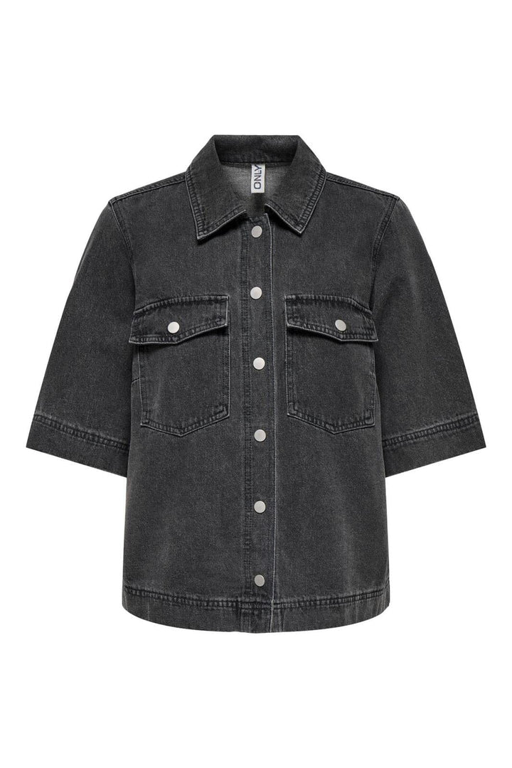 Only - Onlbelle S/S Shirt Gua 15347084 - 4790588 - Washed Black