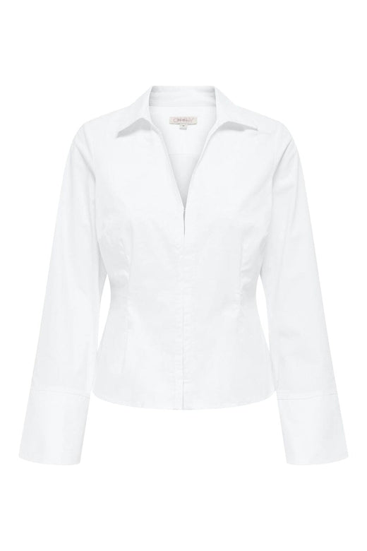 Only - Onlbeya Ls Fitted Hook Shirt - 4942456 Bright White