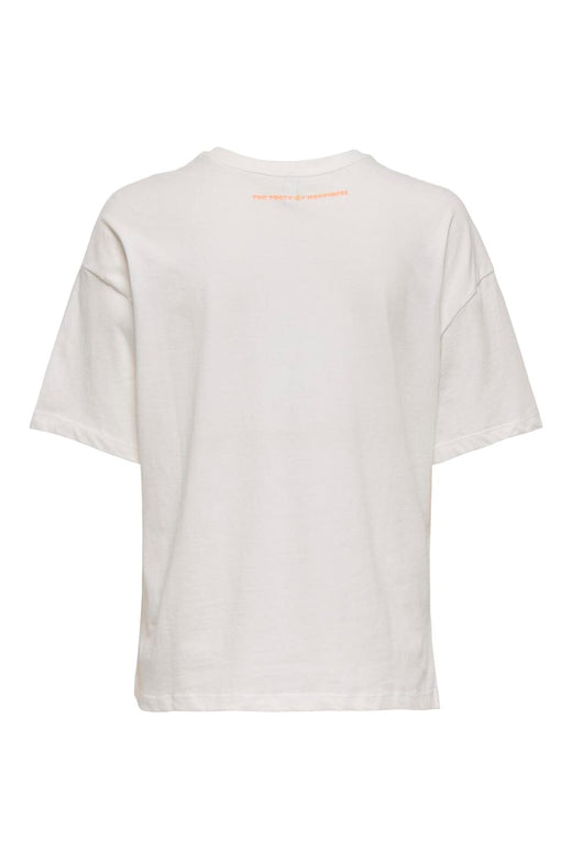 Only - Onlbolette S/S Top Box Cc - 4936979 Cloud Dancer Orange Vibes