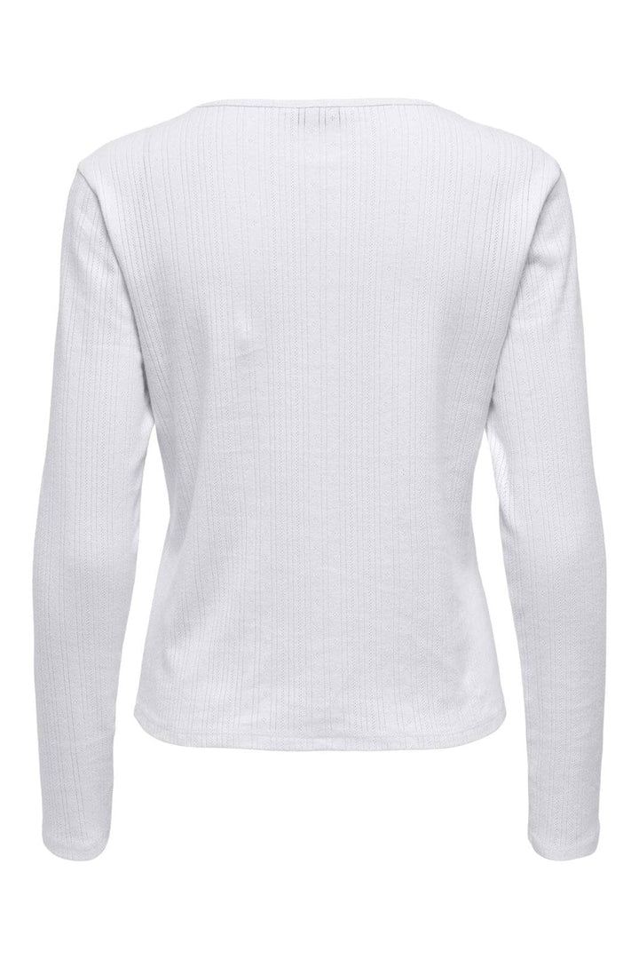 Only - Onlbremen O-Neck L/S Top Moch - 4870533 White